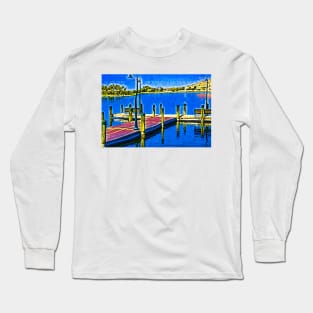The Dock In Fauvism Long Sleeve T-Shirt